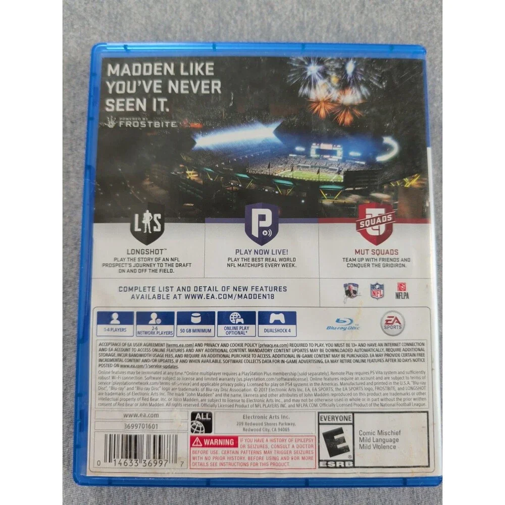 Madden NFL 18 - Sony PlayStation 4 With Playbook NFLPA Longshot